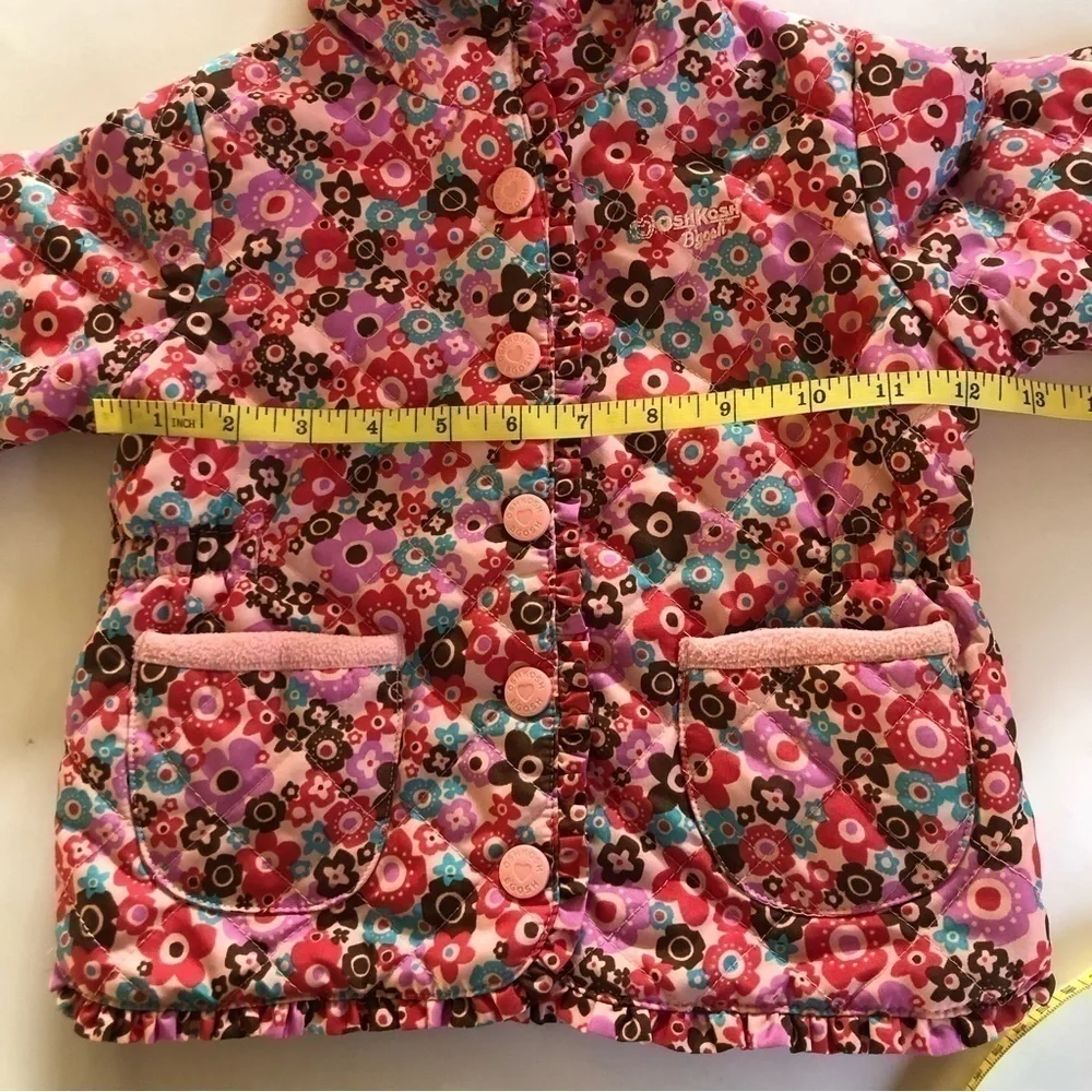 Oshkosh B’gosh Baby Girl Floral Ruffles Hooded Jacket Size 18M